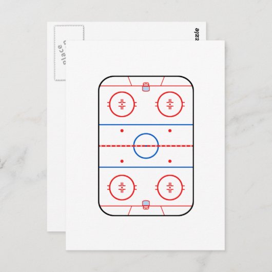 Carte Postale Diagramme de la patinoire Hockey Jeu Compagnon (Devant / Derrière)