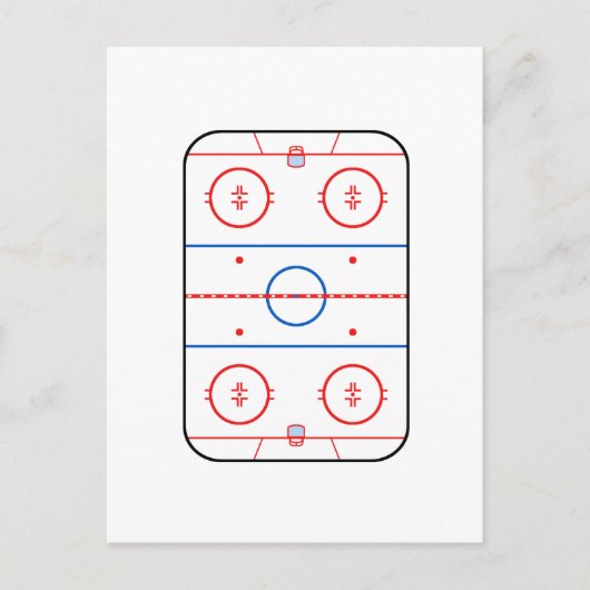 Carte Postale Diagramme de la patinoire Hockey Jeu Compagnon (Devant)