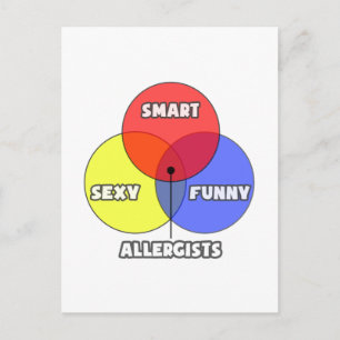 Carte Postale Diagramme de Venn .. Allergisme
