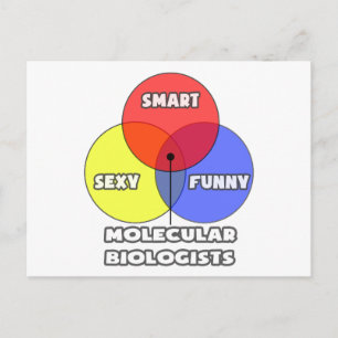 Carte Postale Diagramme de Venn .. Biologistes moléculaires