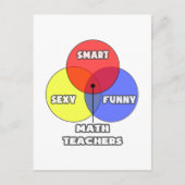 Carte Postale Diagramme de Venn .. Enseignants en mathématiques (Devant)