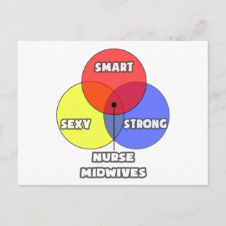 Carte Postale Diagramme de Venn .. Infirmière Midwives