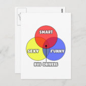 Carte Postale Diagramme de Venn .. Pilotes de bus (Devant / Derrière)