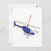 Carte Postale Diagramme de vol d'hélicoptère (Devant / Derrière)