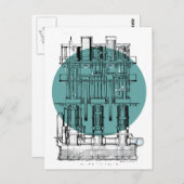 Carte Postale Diagramme des moteurs anciens (Devant / Derrière)