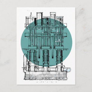 Carte Postale Diagramme des moteurs anciens