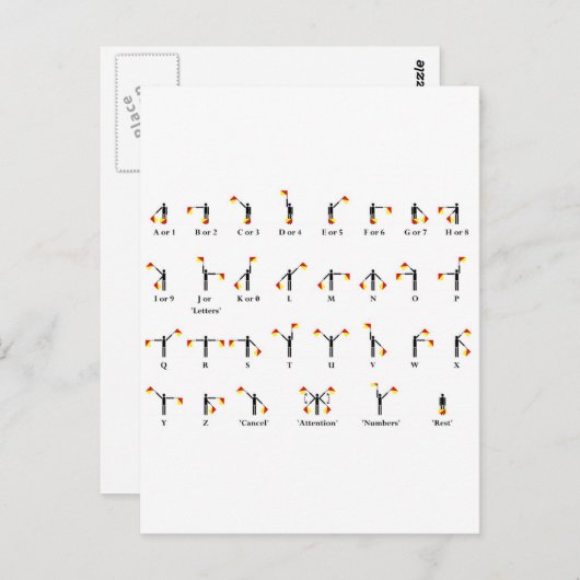 Carte Postale Diagramme d'indicateur de sémaphore (Devant / Derrière)