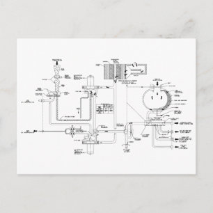 Carte Postale Diagramme réel pour une toilette de navire spatial