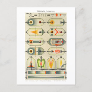 Carte Postale Diagramme vintage des rejets électriques