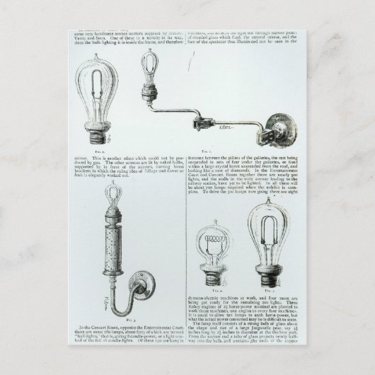 Carte Postale Diagrammes d'ampoules et leurs supports (Devant)