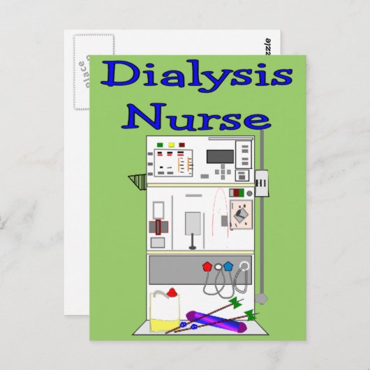 Carte Postale Dialyse Infirmière Cadeaux-conception de machine u (Devant / Derrière)