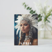Carte Postale *~ DIAMANT Femme Boho AP53 ANNIVERSAIRE AVRIL (Debout devant)