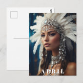 Carte Postale *~ DIAMANT Femme Boho AP53 ANNIVERSAIRE AVRIL (Devant / Derrière)