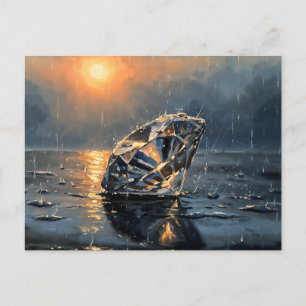 Carte Postale Diamant Humide - Art Mélancolique de Style Impress
