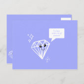 Carte Postale Diamant Violet Drôle (Devant / Derrière)