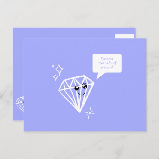 Carte Postale Diamant Violet Drôle (Devant / Derrière)