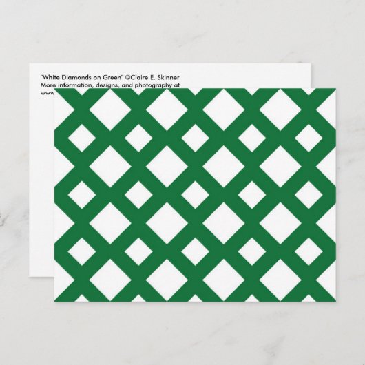 Carte Postale Diamants blancs sur vert (Devant / Derrière)