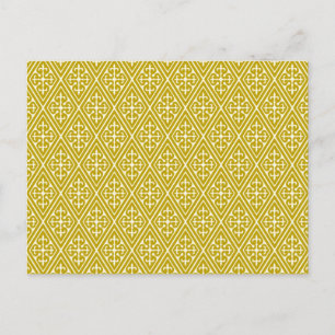 Carte Postale Diamants damassés médiévaux, or moutarde