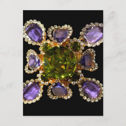 Carte Postale Diamants d'améthyste violet Emeralds bijoux (Devant)