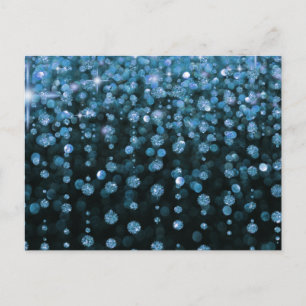 Carte Postale Diamants de Parties scintillant bleue