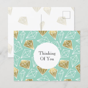 Carte Postale Diamants d'or Mint Pensez à vous
