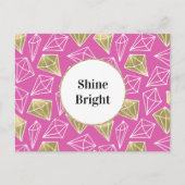 Carte Postale Diamants d'or rose Fille Chic (Devant)