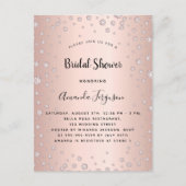 Carte Postale Diamants d'or rose glamour douche nuptiale (Devant)