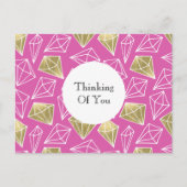 Carte Postale Diamants d'or rose Pensez à vous (Devant)