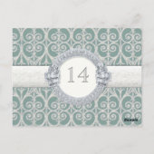 Carte Postale Diamants et dentelle, Numéro de siège de table Mar (Dos)