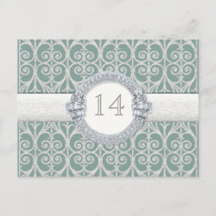 Carte Postale Diamants et dentelle, Numéro de siège de table Mar