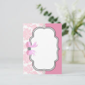 Carte Postale Diamants roses et perles Damas Invitation (Debout devant)