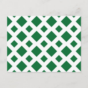Carte Postale Diamants verts sur blanc
