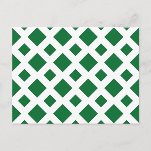 Carte Postale Diamants verts sur blanc (Devant)
