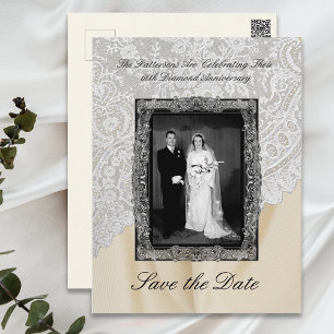Carte Postale Diamond 60e anniversaire Mariage Enregistrer la da