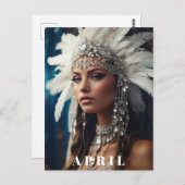 Carte Postale *~ DIAMOND Boho Femmes AP53 ANNIVERSAIRE AVRIL (Devant / Derrière)