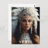 Carte Postale *~ DIAMOND Femmes AP53 Bohème ANNIVERSAIRE AVRIL (Devant / Derrière)