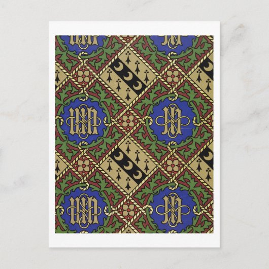 Carte Postale Diamond print ecclesiastical wallpaper design (Devant)