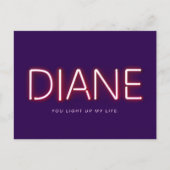 Carte Postale Diane, allume mes néons de vie. (Devant)
