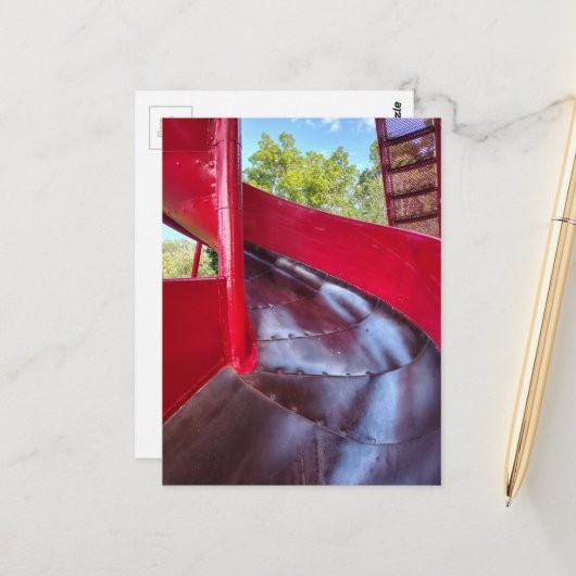 Carte Postale Diapositive rouge abstraite  (Devant/Arrière en situation)