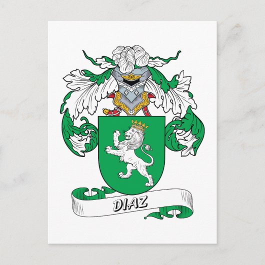 Carte Postale Diaz Family Crest (Devant)