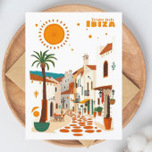 Carte postale d'Ibiza Espagne vacances blanc médit