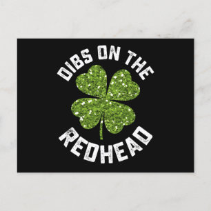 Carte Postale Dibs On The Redhead St Patrick's Day Shamrock
