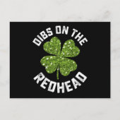 Carte Postale Dibs On The Redhead St Patrick's Day Shamrock (Devant)