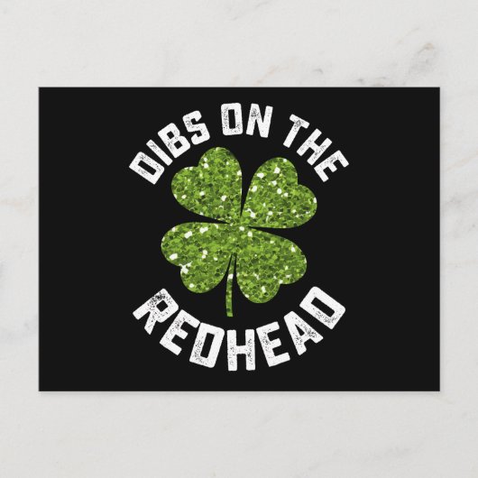 Carte Postale Dibs On The Redhead St Patrick's Day Shamrock (Devant)