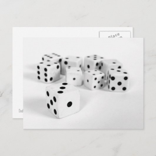 CARTE POSTALE DICE - BLANC (Devant / Derrière)