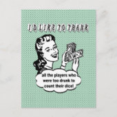 Carte Postale Dice Drôle - Je voudrais remercier (Devant)