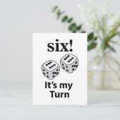 Carte Postale Dice Rolling Six C'est mon tour Roll Dice (Debout devant)