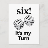 Carte Postale Dice Rolling Six C'est mon tour Roll Dice (Devant)