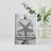 Carte Postale dictionnaire de plage imprimer steampunk Birdcage (Debout devant)