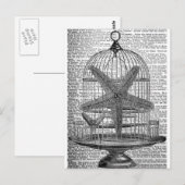 Carte Postale dictionnaire de plage imprimer steampunk Birdcage (Devant / Derrière)